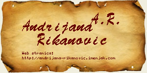 Andrijana Rikanović vizit kartica